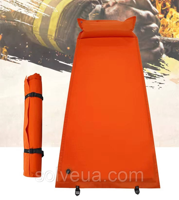 Самонадувний спальний килимок надувний каремат з подушкою Solve Orange 185*70 - KT6003318 solve