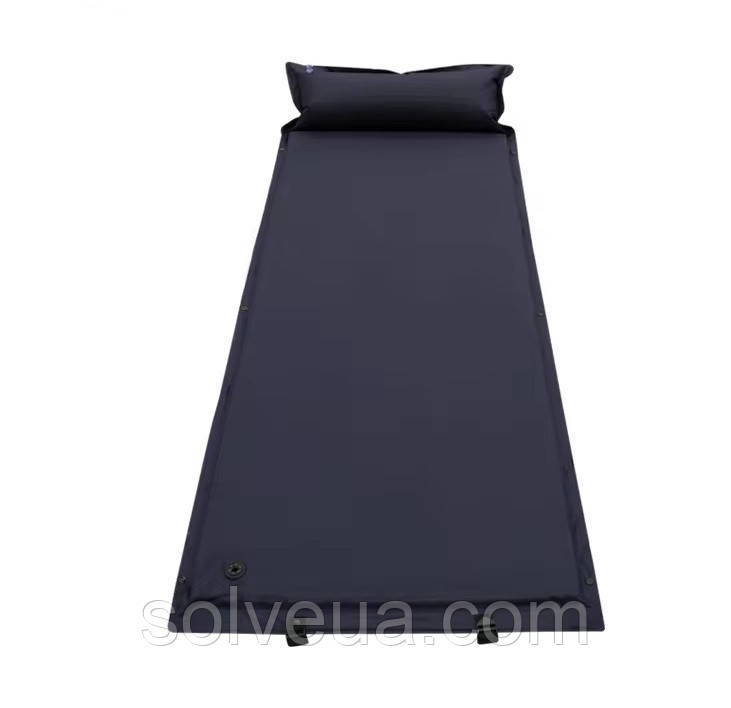 Самонадувний спальний килимок надувний каремат з подушкою Solve Dark Blue 185*70 - KT6002903 solve
