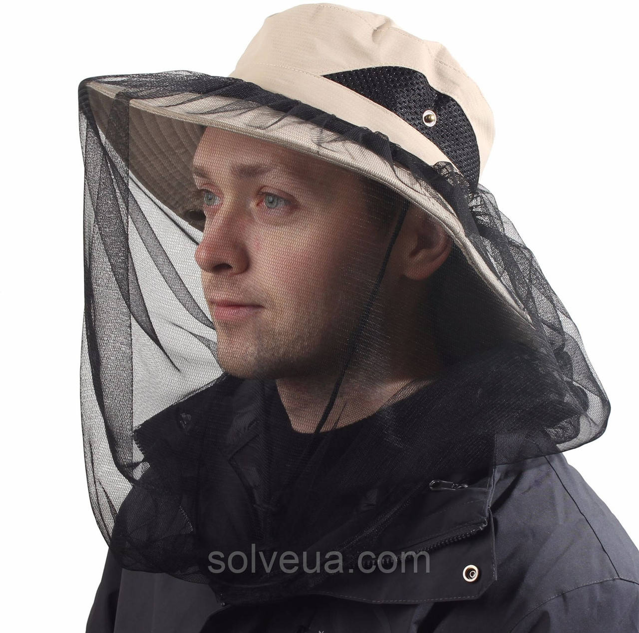 Капелюх із антимоскітною сіткою від комарів панама Anti Mosquito накомарник Койот протимоскітка  solve