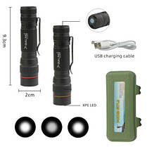 Ліхтар Police B518-XPE Li-Ion акум. затискач zoom ЗП microUSB Box, фото 5