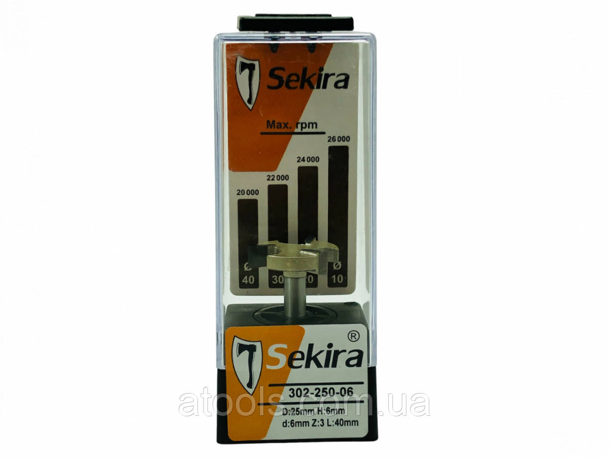 Фреза для вирівнювання площини Sekira D25 d6 L46 h6 z3 (06-302-250)