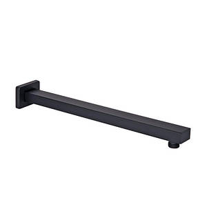 Qtap Trubice Кронштейн для верхнього душу 400 мм, Matt Black прямокутний QTTRU120BLM45929