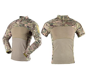 Комплект Han Wild мультикам - тактична сорочка убакс та футболка з коротким і довгим рукавом