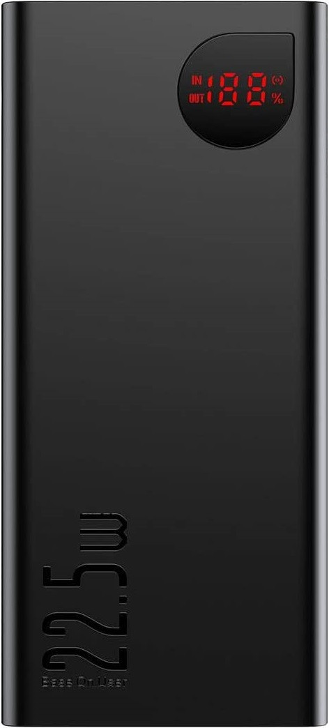 Портативний акумулятор Baseus Adaman Metal Digital Display 22.5 W 10000 mAh black (PPAD000001)