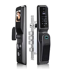 Електронний замок дверей NaviCat EF20 з підтримкою програми TUYA камерою і Face ID Grey