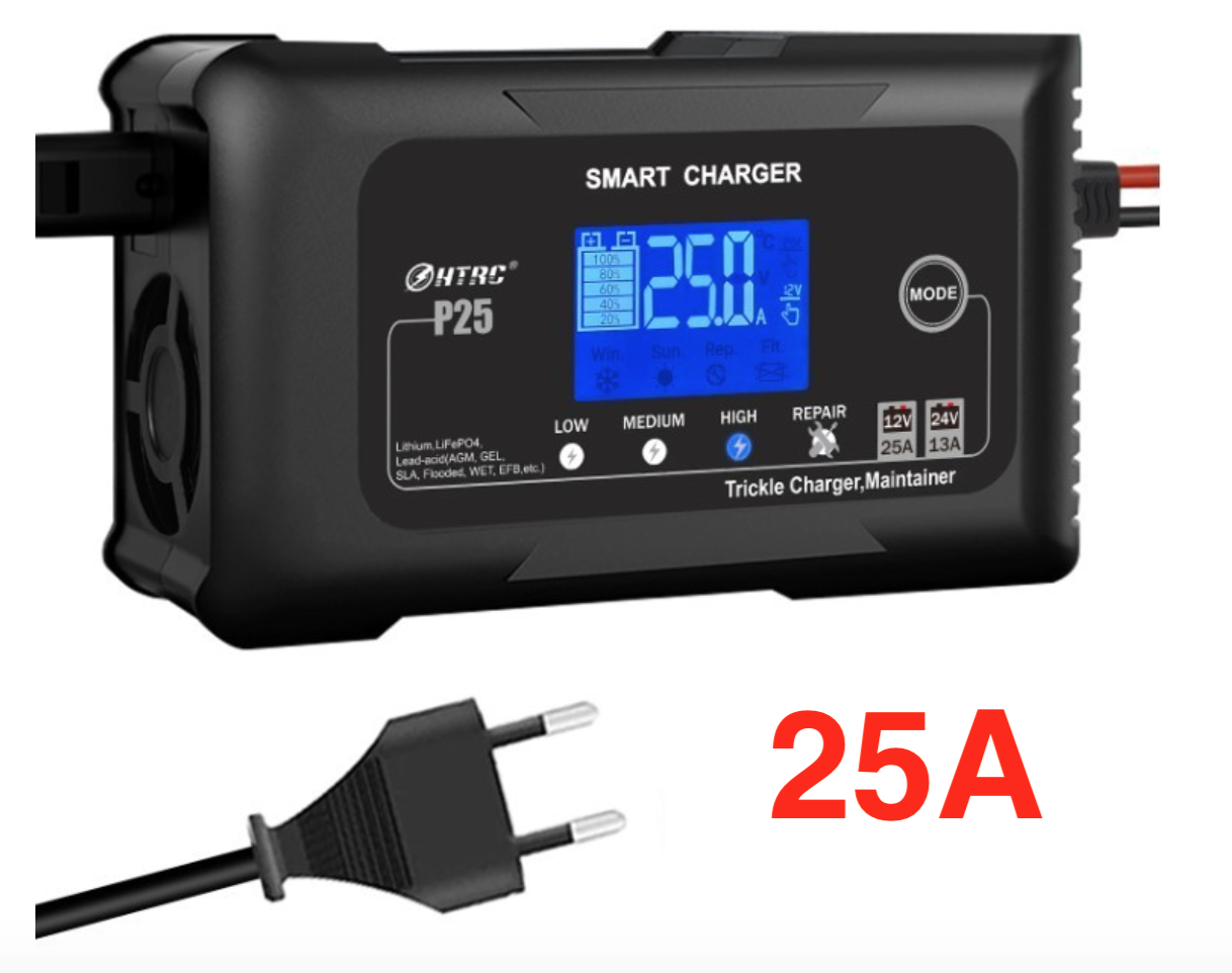 Зарядний пристрій HTRC P25 25A 12V/24V Smart заряджання акумулятор LiFePO4 AGM GEL Calcium