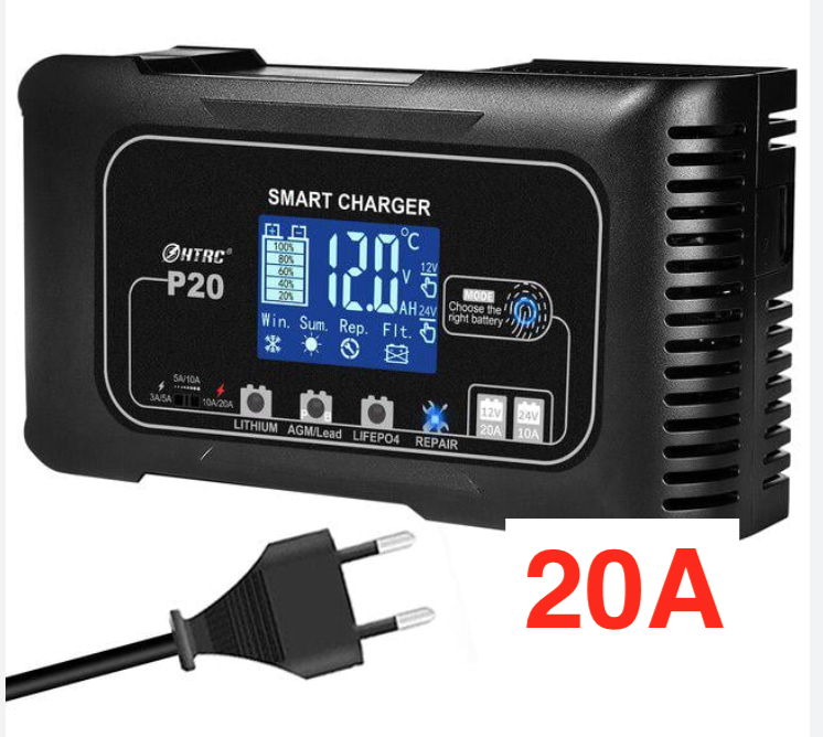 Зарядний пристрій HTRC P20 20A 12V/24V Smart заряджання акумулятор LiFePO4 AGM GEL Calcium