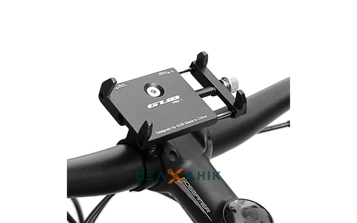 Тримач для смартфона PRO 1 3,5-7" AL BC-B705 універсальний на кермо 25,4-31,8 мм чорний, фото 1