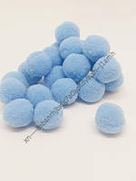 Помпони фетрові 2 см, колір-блакитний, 20 шт, Блакитний
