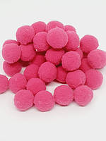 Помпони фетрові 2 см, колір-малина, 20 шт, Малиновий