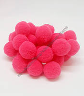 Помпони фетрові 2 см, колір-яр рожевий (неон), 20 шт, Різнокольоровий