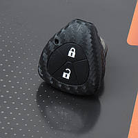 Чехол на пульт сигнализации силиконовый Toyota ZB 2 Carbon 909 (3902)