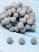 Фетрові помпони 1,5 см, колір-сірий, уп\50 шт, Сірий