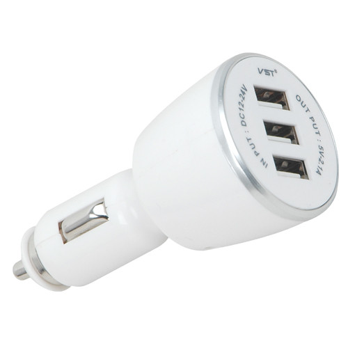 Автомобільна USB зарядка від прикурювача 12V VST-707 3 USB