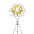 Вентилятор портативний USAMS ZB289 з підсвіткою акумуляторний. Вентилятор USAMS Baby Stroller Fan ZB289, фото 5