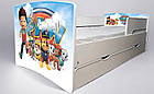 Ліжко для хлопчика Райдер Щенячий Патруль з шухлядою на ламелях + захисний бортик, фото 5