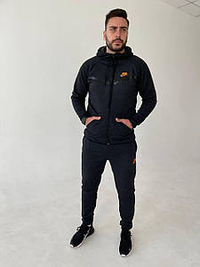 Чоловічий костюм тринитка на флісі осінь-зима модний костюм для прогулянок повсякденне худі та штани NIKE