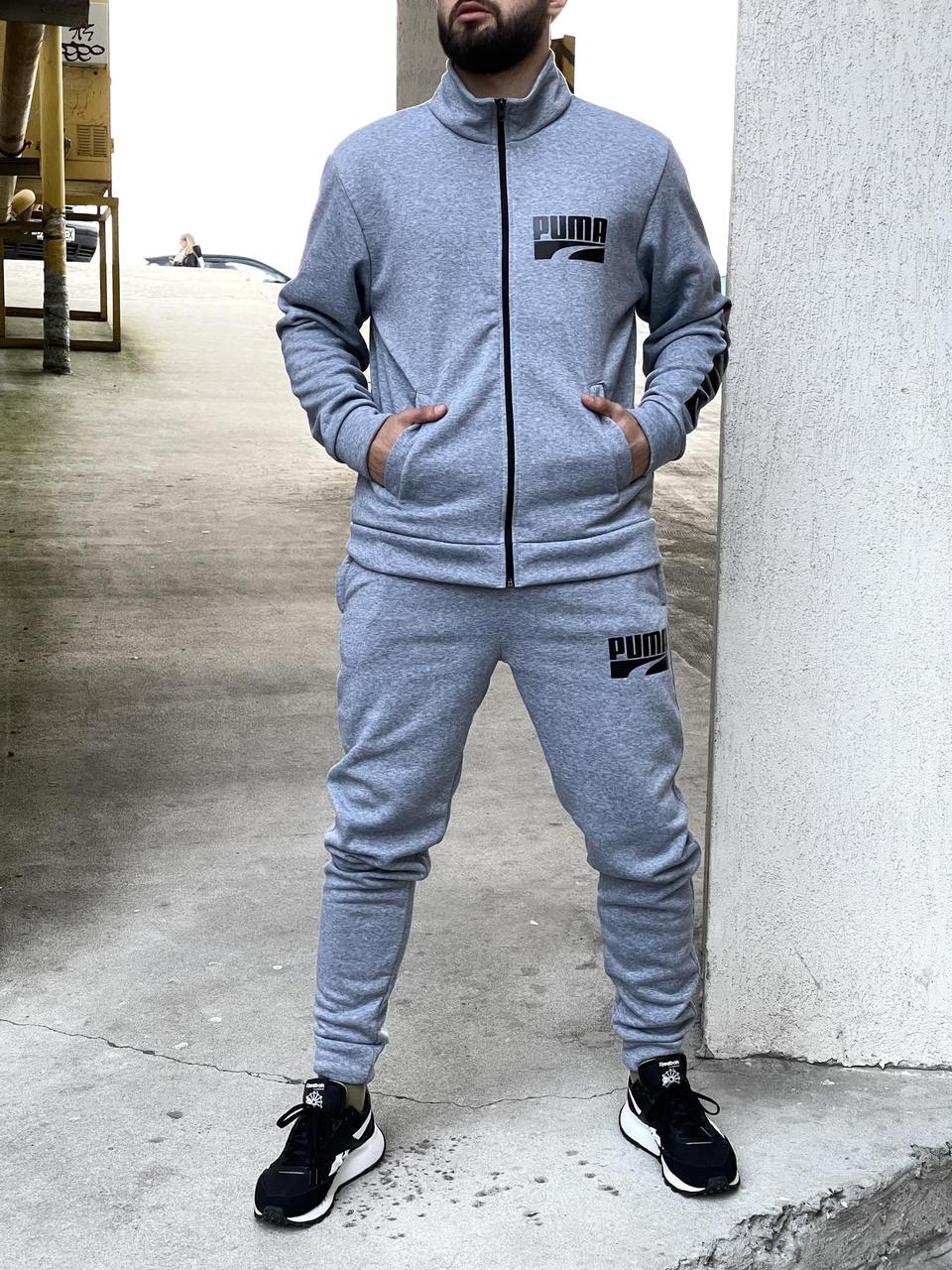 Спортивний костюм чоловічий Puma толстовка та штани кофта на блискавці без капюшона костюм стильний на підлітка