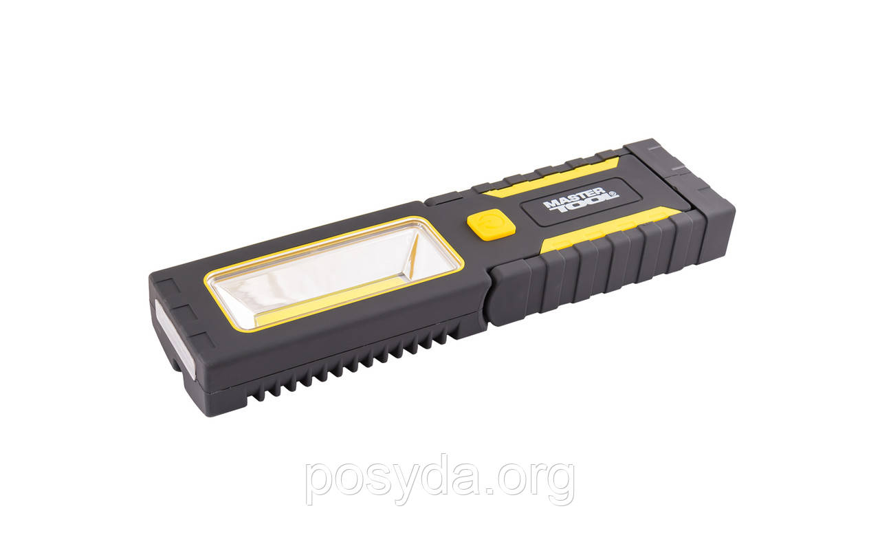 Ліхтар магнітний з підвісом MASTERTOOL 220х54х28 мм 4xLED+COB LED 3xAAA ABS 94-0808, фото 1