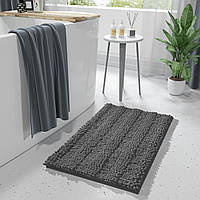Роскошный шениловый коврик для ванной комнаты Aquarius 50х80 см Графит - Ультрамягкий, впитывающий