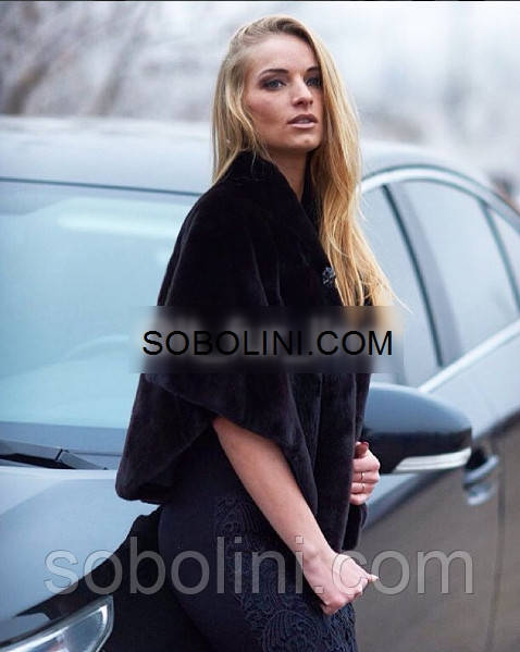 Гарна пелерина з хутра норки black glama "Michele"