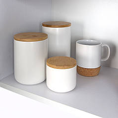 ЄМНІСТЬ ДЛЯ ЗБЕРІГАННЯ 800 МЛ KP-13 M WHITE/WOOD