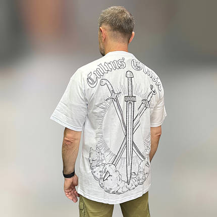 Футболка чоловіча оверсайз "Cultus Gladio", р. XL, бавовна 100%, непомітність зброї, закріпленої на поясі, фото 1