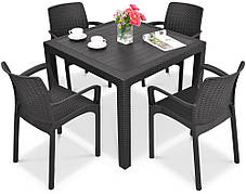 Стіл пластиковий для саду Keter Melody Quartet коричневий, фото 3