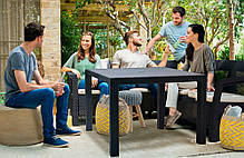 Стіл пластиковий для саду Keter Melody Quartet коричневий, фото 4