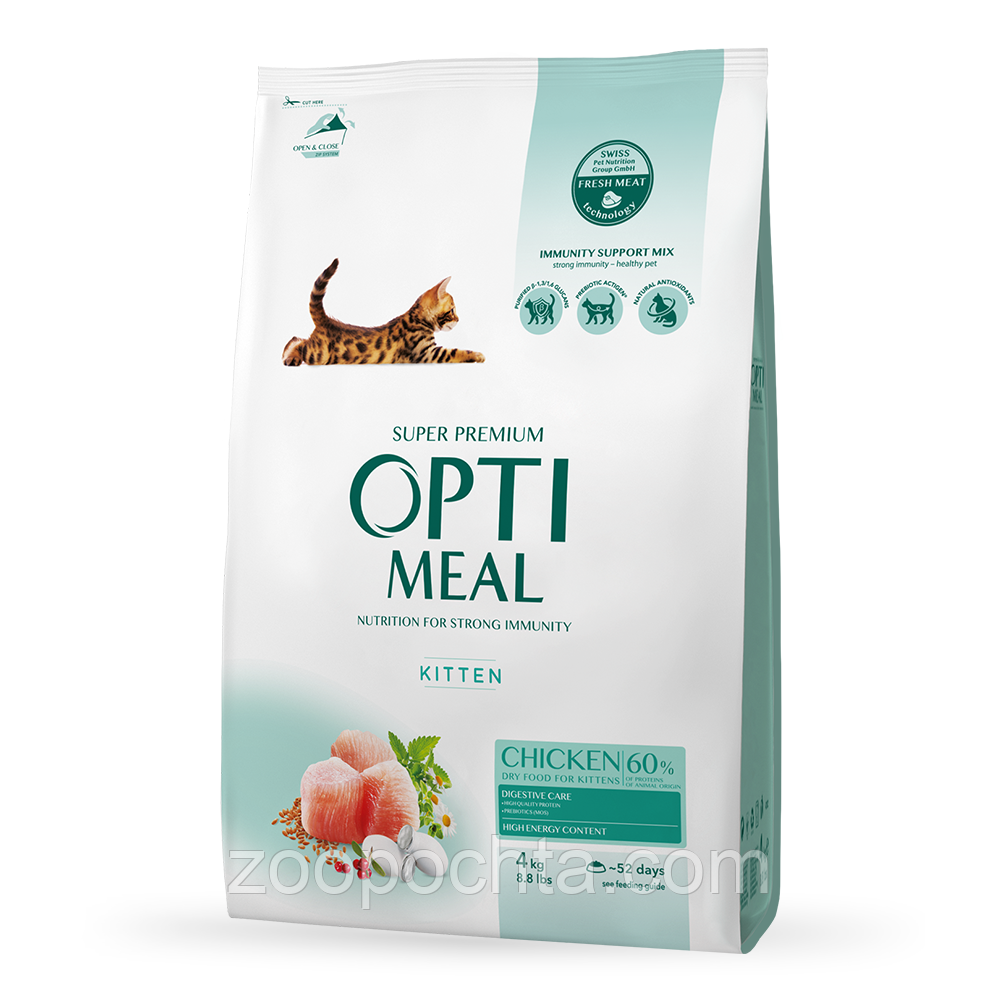 Сухий корм Optimeal (Оптиміл) для кошенят, з куркою 700 гр