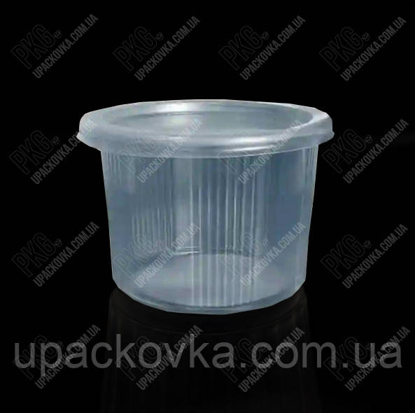 Контейнер круглий з кришкою ПС 115, 500мл, PP, фото 1