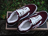 Зимові кеди Vans old school (унісекс) червоні з хутром (топ ААА+), фото 4