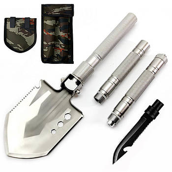 Саперна лопата з чохлом, 9в1 / Тактична лопата / Складна туристична лопата / Саперка