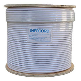 Телевізійний коаксіальний мідний кабель Infocord F6TSV CU White