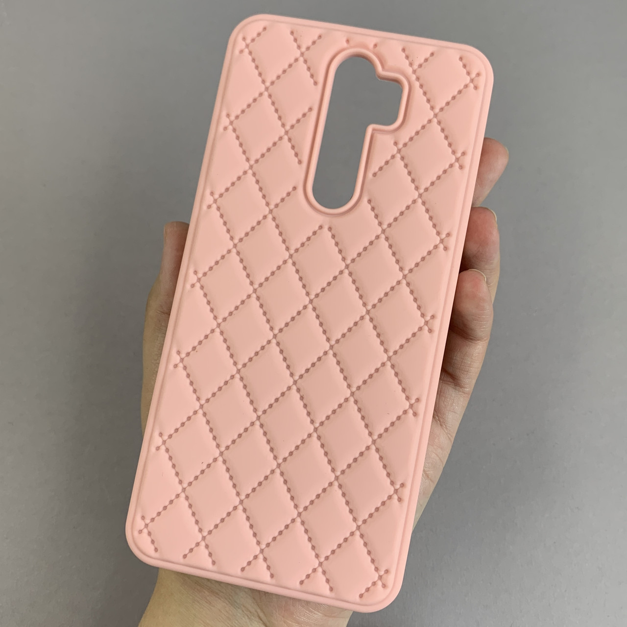 Чохол для Xiaomi Redmi Note 8 Pro силіконовий чохол з ромбиками на сяомі редмі нот 8 про персиковий e3v