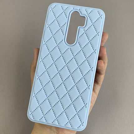 Чохол для Xiaomi Redmi Note 8 Pro силіконовий чохол з ромбиками на телефон сяомі редмі нот 8 про блакитний e3v, фото 1