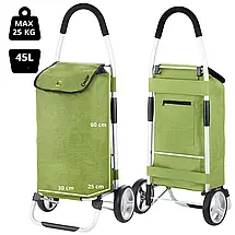 Господарська сумка-візок ShoppingCruiser Foldable, 45 л (Green) | Міцна, легка, на 2-х колесах, компактно складається, фото 4