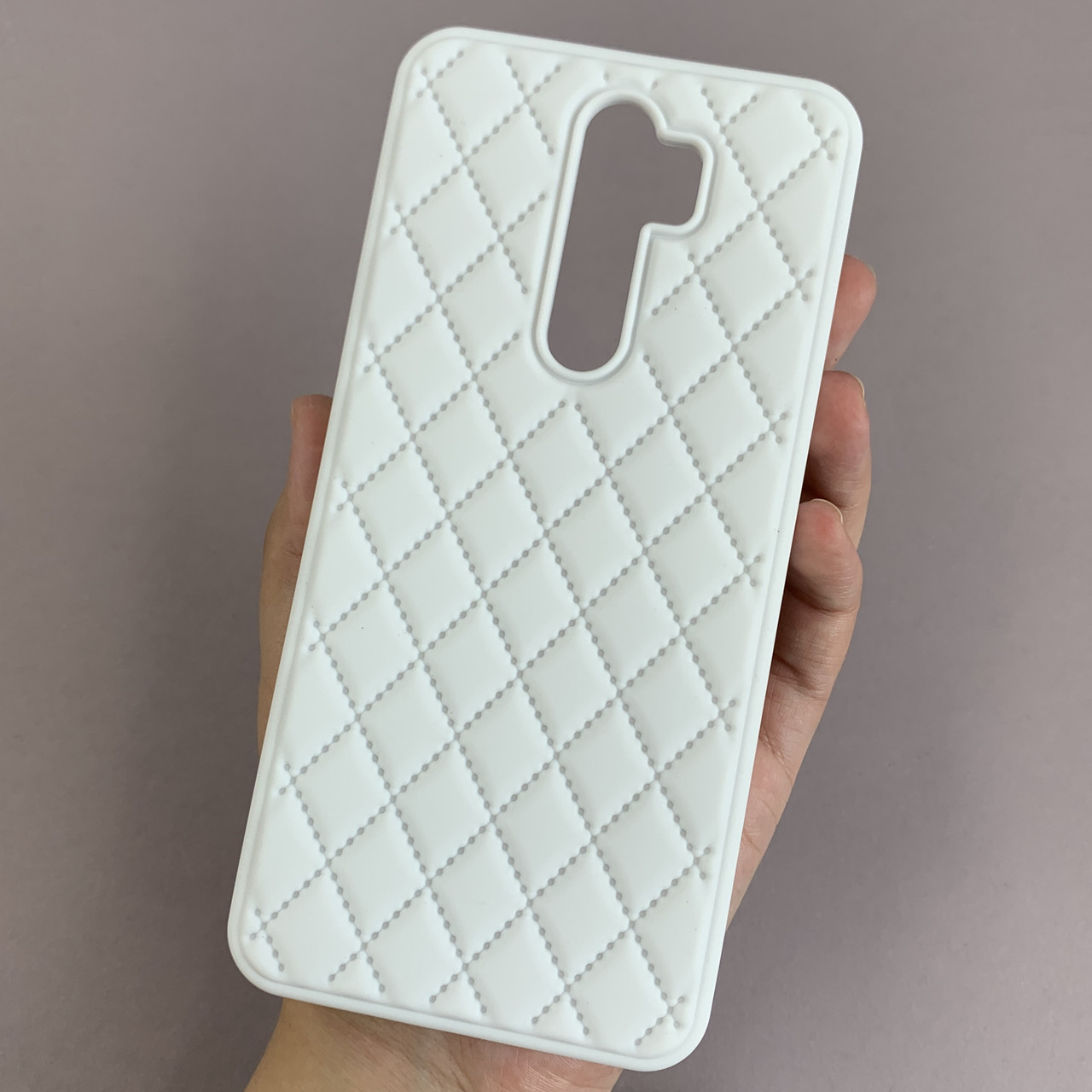 Чохол для Xiaomi Redmi Note 8 Pro силіконовий чохол з ромбиками на телефон сяомі редмі нот 8 про білий e3v