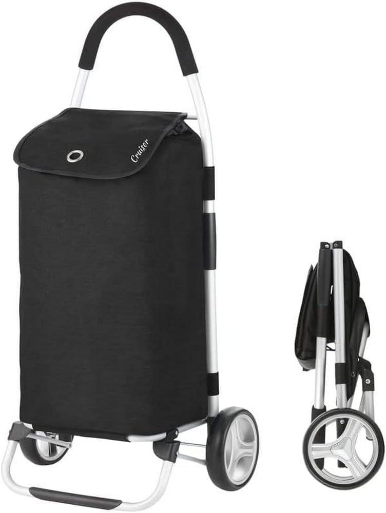 Господарська сумка-візок ShoppingCruiser Foldable, 45 л (Black) | Міцна, легка, на 2-х колесах, компактно складається