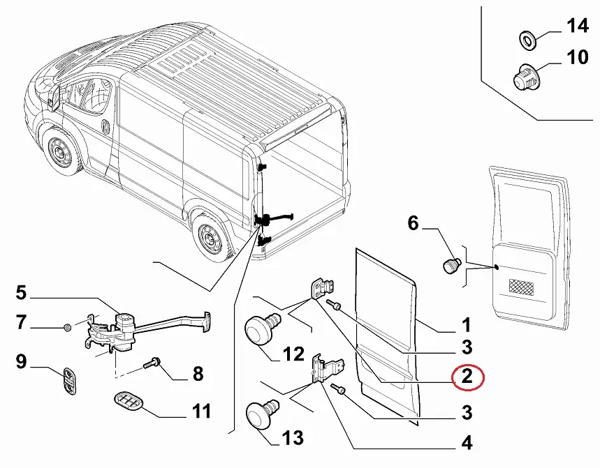 Петля задньої двері верхня Fiat Ducato 250, Peugeot Boxer 3, Citroen Jumper 3 (2006-2014), 1373901080, 8717A7