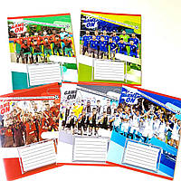 Зошит в лінію 24 аркуші кольорова обкладинка футбол  5шт | Зошити в лінію футболысти