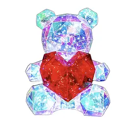 Світильник LED Світлодіодний ведмедик нічник Teddy with hear red 30 см живлення USB