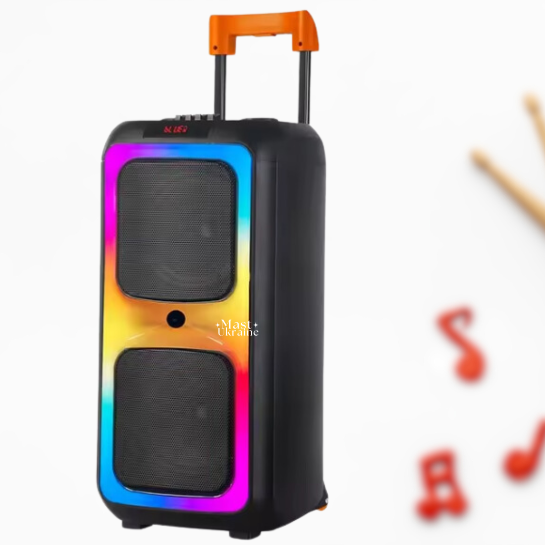 Вулична Bluetooth колонка KOLAV на коліщатках 8 дюймів 6000 Вт з радіомікрофоном USB/BT/FM/TWS NDR-1097