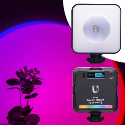 Світлодіодний Студія лампа LED W-S6 RGB 6W 45pcs color 2500-9000K CRI95 Battery 2000mAh