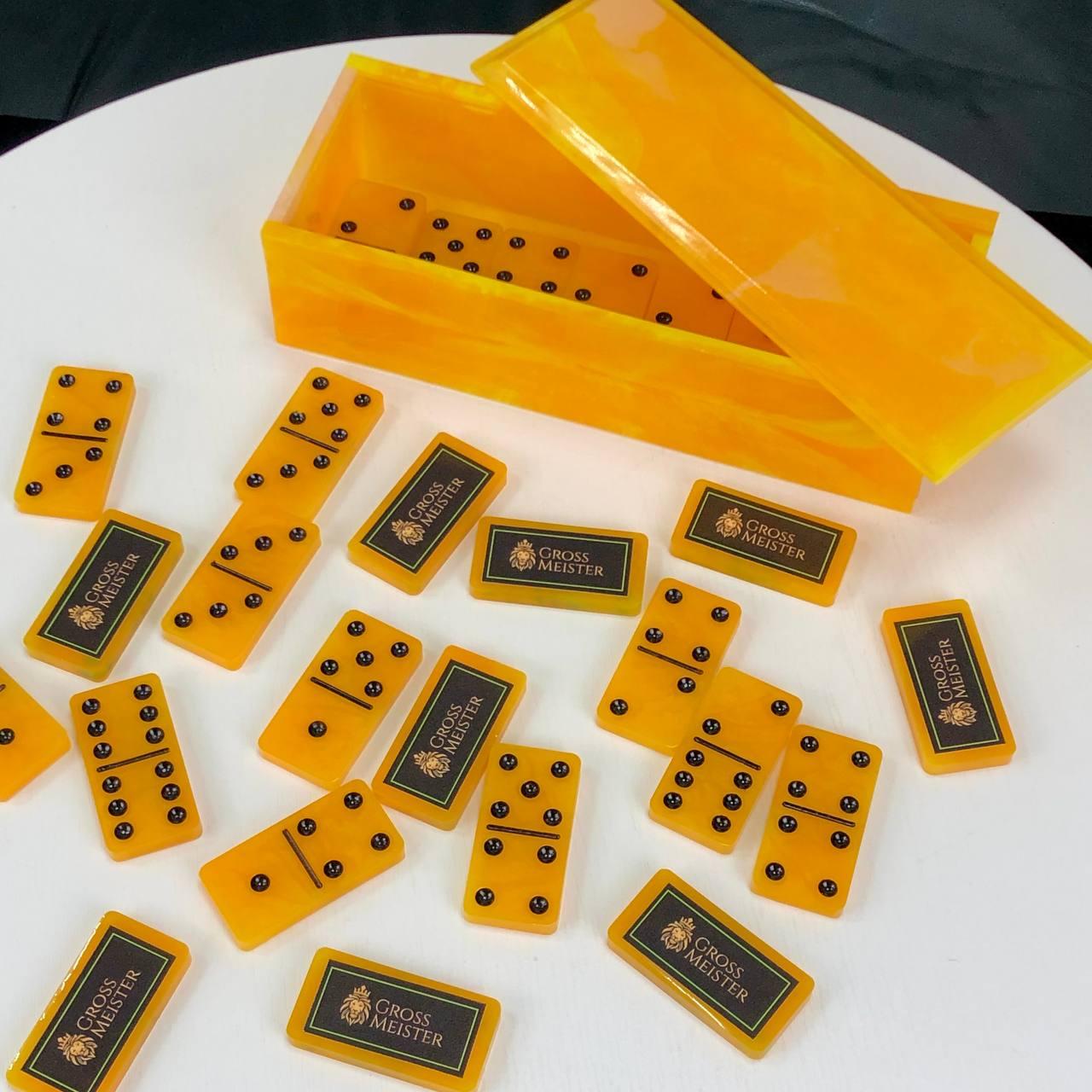 Доміно з епоксидної смоли жовтого кольору, фото 1