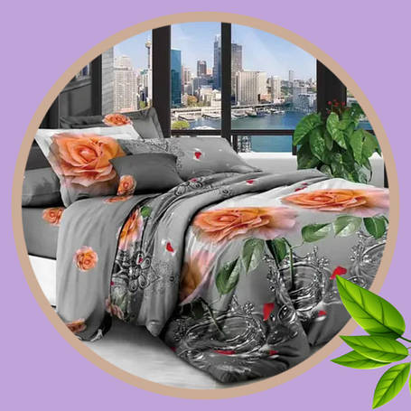 Євро постільна білизна "Бязь" 40% поліестер, 60% бавовна