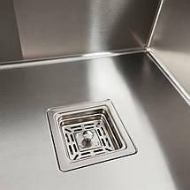 Мийка нержавійка Platinum Handmade 78*50B R (два отвори ,квадратний сифон 3.0/1.0), фото 6