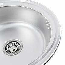 Кухонна мийка з нержавіючої сталі Platinum 510 ДЕКОР (0,6/170 мм), фото 6