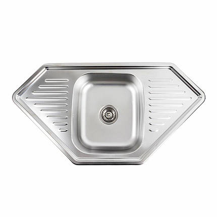 Кухонна мийка з нержавіючої сталі Platinum 9550В ДЕКОР (0,8/180 мм), фото 1