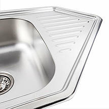 Кухонна мийка з нержавіючої сталі Platinum 9550В ДЕКОР (0,8/180 мм), фото 6